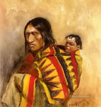 Amerikanischer Indianer Werke - Stein in Mokassin Frau 1890 Charles Marion Russell Indianer